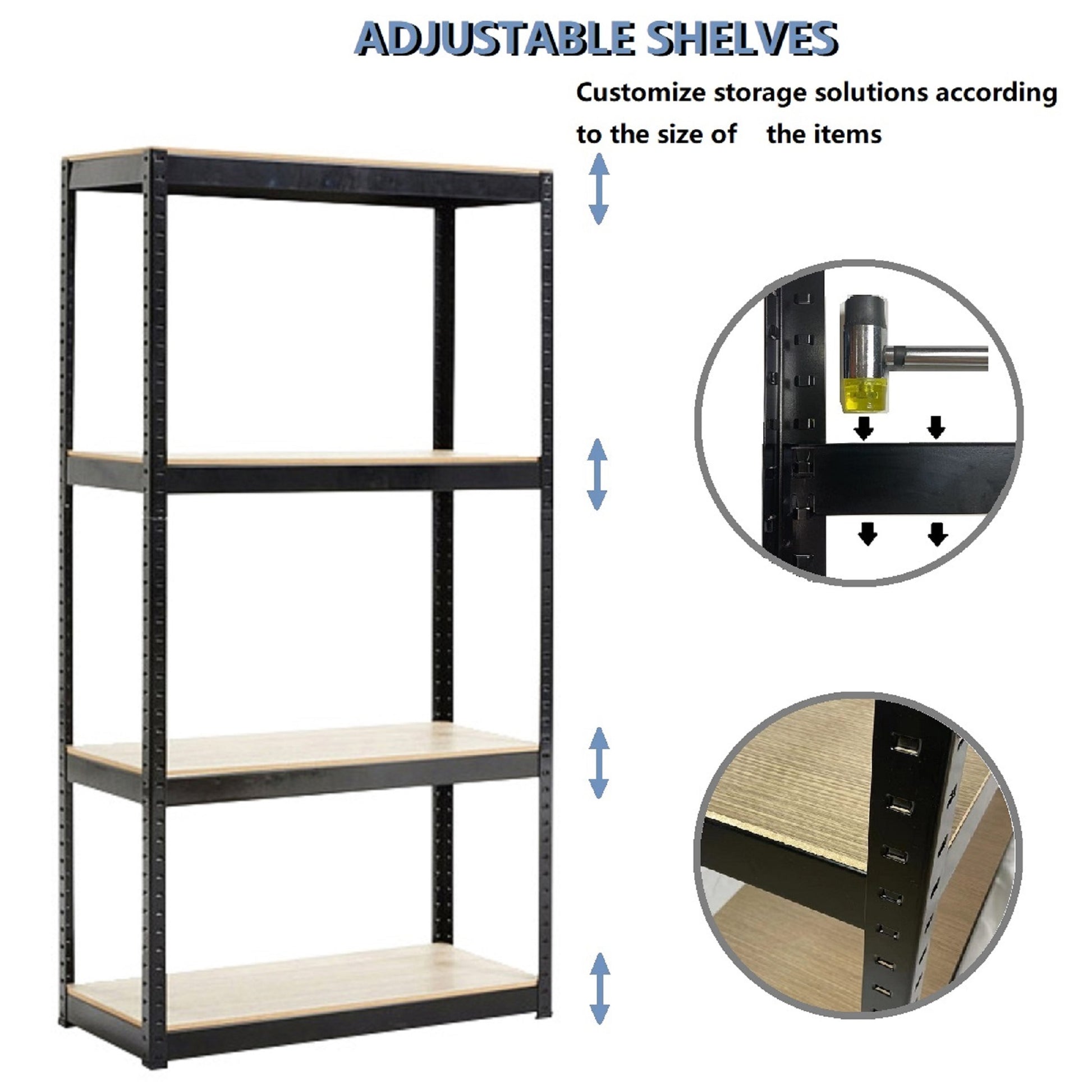 Storage Shelves 4 Tier Adjustable Garage Storage