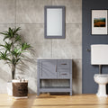 30In Gray Bathroom Vanity W Mirror And Top Only Gray Mdf