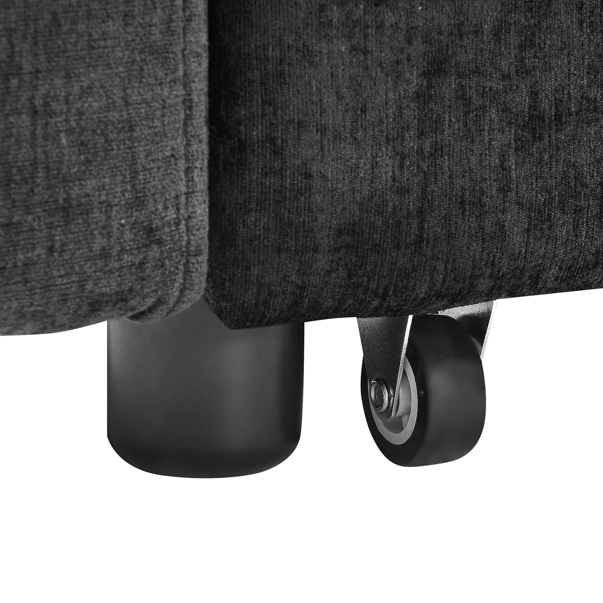 Loveseats Sofa Bed With Pull Out Bed,Adjsutable Back And Two Arm Pocket,Black 54.5"X33"X31.5" Black Chenille