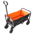 Mini Folding Wagon Garden Shopping Beach Cart Black Yellow Black Steel