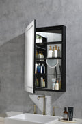 LED Lighted Bathroom Medicine Cabinet with Mirror matt black-aluminium