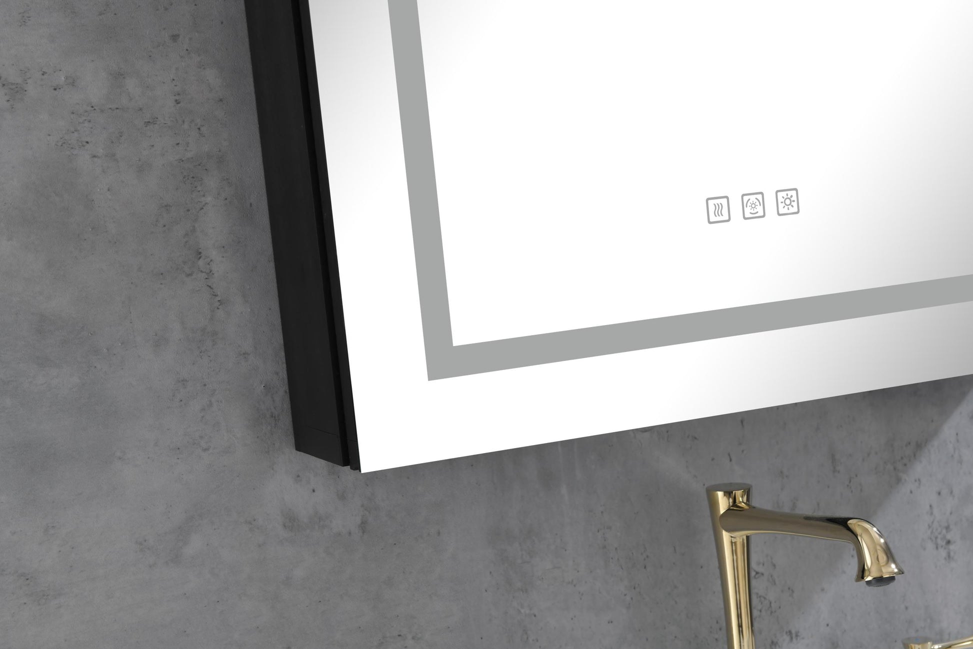 LED Lighted Bathroom Medicine Cabinet with Mirror matt black-aluminium