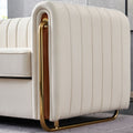 Contemporary Velvet Sofa Couch 84.25''W For Living Room, Beige Beige Velvet Wood Primary Living Space Tufted Back Modern Rolled Arms Foam Velvet 2 Seat