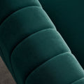 Contemporary Velvet Sofa Couch 84.25''W For Living Room, Green Green Velvet Wood Primary Living Space Tufted Back Modern Rolled Arms Foam Velvet 2 Seat