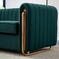 Contemporary Velvet Sofa Couch 84.25''W For Living Room, Green Green Velvet Wood Primary Living Space Tufted Back Modern Rolled Arms Foam Velvet 2 Seat