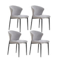 Dining Chairs Set Of 4, Upholstered Side Chairs, Adjustable Kitchen Chairs Accent Chair Cushion Upholstered Seat With Metal Legs For Living Room Grey Gray Foam Metal