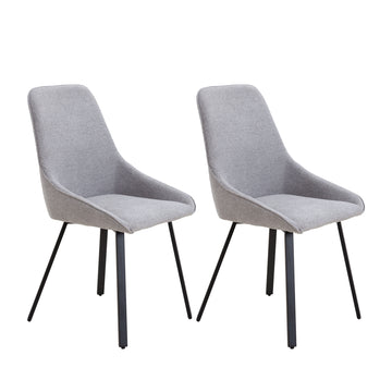 Dining Chairs Set Of 2, Upholstered Side Chairs, Adjustable Kitchen Chairs Accent Chair Cushion Upholstered Seat With Metal Legs For Living Room Grey Grey Foam Metal