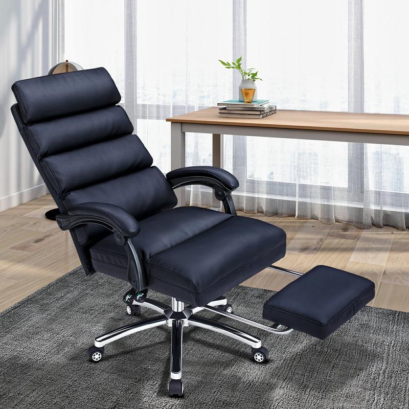 Exectuive Chair High Back Adjustable Managerial Home black-cotton-leather