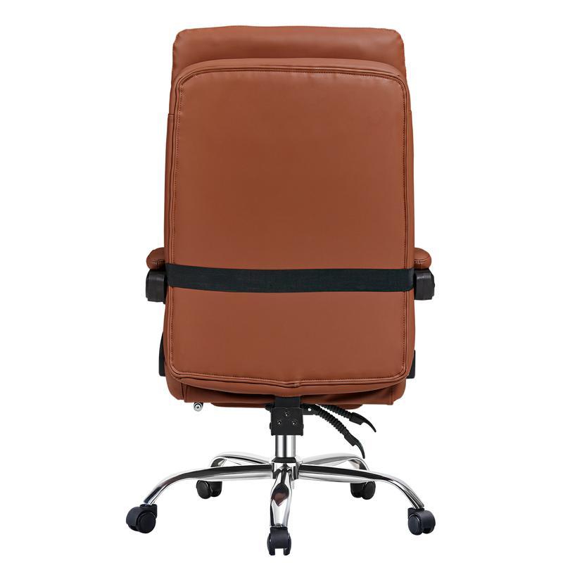 Exectuive Chair High Back Adjustable Managerial Home brown pu-cotton-leather