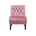 Coolmore Modern Velvet Armless Accent Living Room Chair Leisure Chair,Upholstered Fabric Button Comfortable Chair With Wooden Legs For Bedroom, Living Room, Office Pink Velvet Pink Primary Living Space Foam Velvet