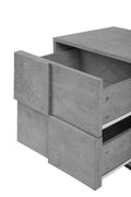 2 Drawer Nightstand,geometric elements,cement grey,for cement grey-particle board