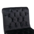 Coolmore Modern Velvet Armless Accent Living Room Chair Leisure Chair,Upholstered Fabric Button Comfortable Chair With Wooden Legs For Bedroom, Living Room, Office Black Velvet Black Foam Velvet