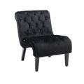 Coolmore Modern Velvet Armless Accent Living Room Chair Leisure Chair,Upholstered Fabric Button Comfortable Chair With Wooden Legs For Bedroom, Living Room, Office Black Velvet Black Foam Velvet