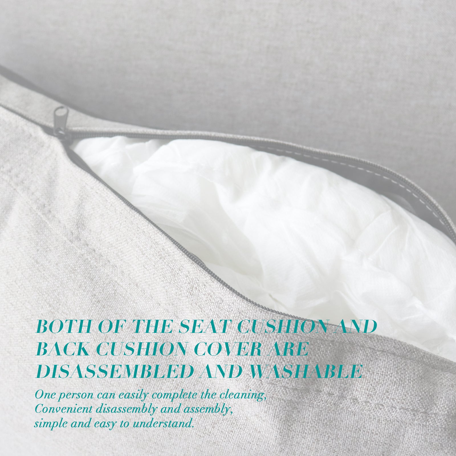 Linen Fabric Upholstery With Storage Sofa 2 3 Sectional Grey Grey Foam Fabric