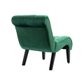 Coolmore Modern Velvet Armless Accent Living Room Chair Leisure Chair,Upholstered Fabric Button Comfortable Chair With Wooden Legs For Bedroom, Living Room, Office Green Velvet Green Primary Living Space Foam Velvet