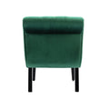 Coolmore Modern Velvet Armless Accent Living Room Chair Leisure Chair,Upholstered Fabric Button Comfortable Chair With Wooden Legs For Bedroom, Living Room, Office Green Velvet Green Primary Living Space Foam Velvet
