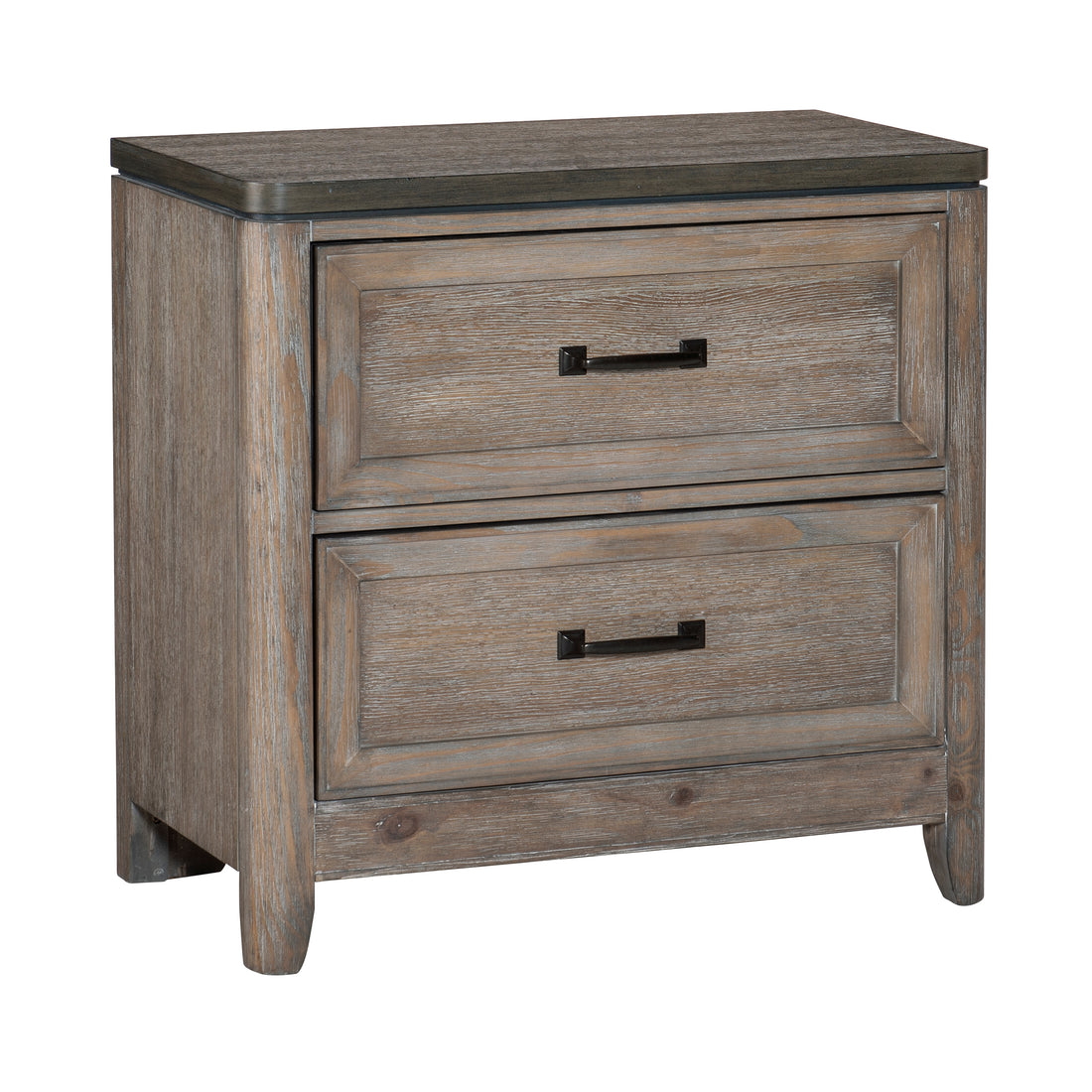 Transitional Two Tone Finish 1Pc Nightstand Of Drawers With Ball Bearing Glides Bed Side Table Bedroom Furniture Multicolor 2 Drawers Bedside Cabinet Bedroom Rustic,Transitional Wood