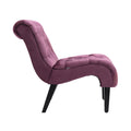 Coolmore Modern Velvet Armless Accent Living Room Chair Leisure Chair,Upholstered Fabric Button Comfortable Chair With Wooden Legs For Bedroom, Living Room, Office Purple Velvet Purple Primary Living Space Foam Velvet