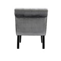Coolmore Modern Velvet Armless Accent Living Room Chair Leisure Chair,Upholstered Fabric Button Comfortable Chair With Wooden Legs For Bedroom, Living Room, Office Silver Velvet Silver Foam Velvet