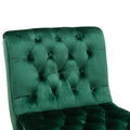 Coolmore Modern Velvet Armless Accent Living Room Chair Leisure Chair,Upholstered Fabric Button Comfortable Chair With Wooden Legs For Bedroom, Living Room, Office Green Velvet Green Primary Living Space Foam Velvet