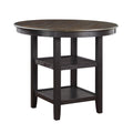 Brown And Black White Finish 1Pc Counter Height Table With 2X Display Shelves Transitional Style Furniture Black Brown Dining Room Transitional Wood