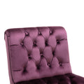 Coolmore Modern Velvet Armless Accent Living Room Chair Leisure Chair,Upholstered Fabric Button Comfortable Chair With Wooden Legs For Bedroom, Living Room, Office Purple Velvet Purple Primary Living Space Foam Velvet
