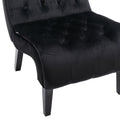 Coolmore Modern Velvet Armless Accent Living Room Chair Leisure Chair,Upholstered Fabric Button Comfortable Chair With Wooden Legs For Bedroom, Living Room, Office Black Velvet Black Foam Velvet