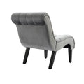 Coolmore Modern Velvet Armless Accent Living Room Chair Leisure Chair,Upholstered Fabric Button Comfortable Chair With Wooden Legs For Bedroom, Living Room, Office Silver Velvet Silver Foam Velvet