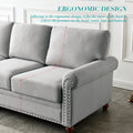 Linen Fabric Upholstery With Storage Sofa 2 3 Sectional Grey Grey Foam Fabric