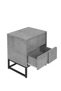 2 Drawer Nightstand,geometric elements,cement grey,for cement grey-particle board