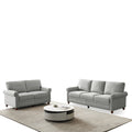 Linen Fabric Upholstery With Storage Sofa 2 3 Sectional Grey Grey Foam Fabric