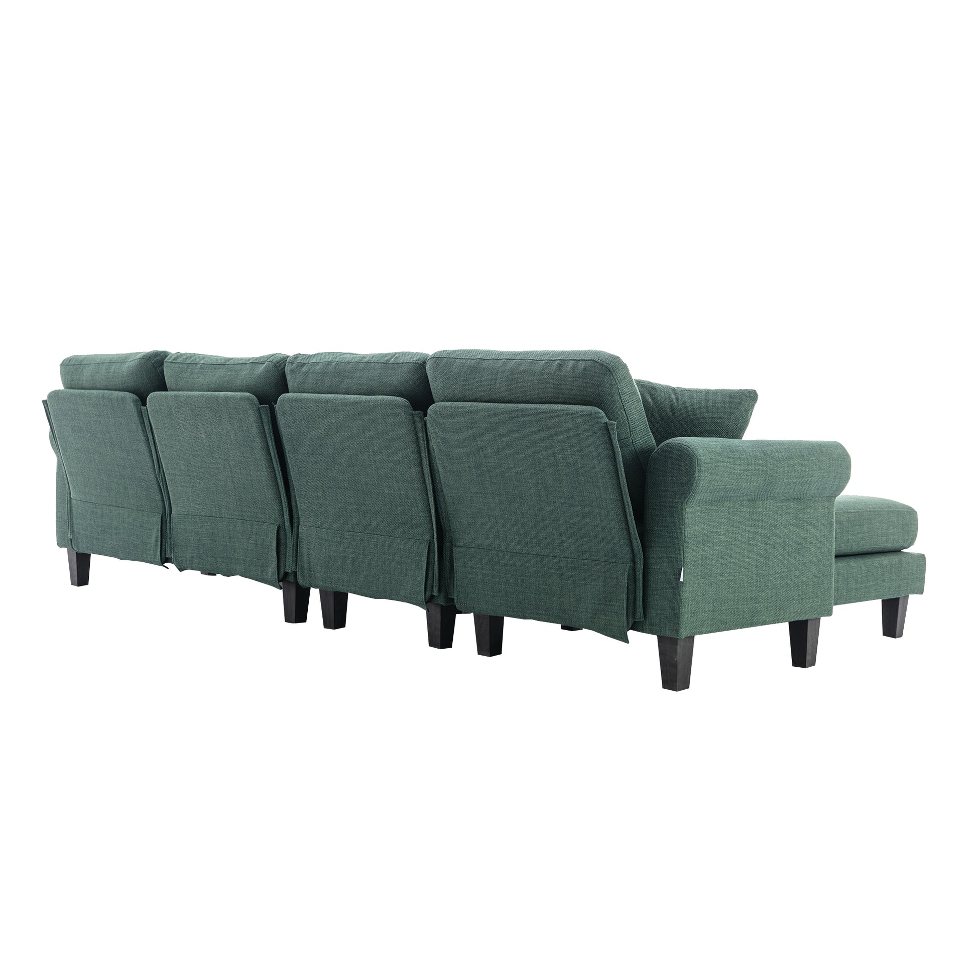 Coolmore Accent Sofa Living Room Sofa Sectional Sofa, U Shape Sectional Sofa With Ottoman, Reversible Sofa Couch For Living Room Emerald Linen Emerald Foam Linen 4 Seat