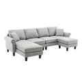 Coolmore Accent Sofa Living Room Sofa Sectional Sofa, U Shape Sectional Sofa With Ottoman, Reversible Sofa Couch For Living Room Light Gray Linen Light Gray Foam Linen 4 Seat