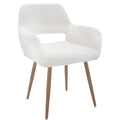 Hengming Dining Chairs With Faux Fur, Mid Century Side Chairs With Solid Painting Steel Leg For Dining Room White Faux Fur