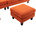 Coolmore Accent Sofa Living Room Sofa Sectional Sofa, U Shape Sectional Sofa With Ottoman, Reversible Sofa Couch For Living Room Orange Linen Orange Foam Linen 4 Seat