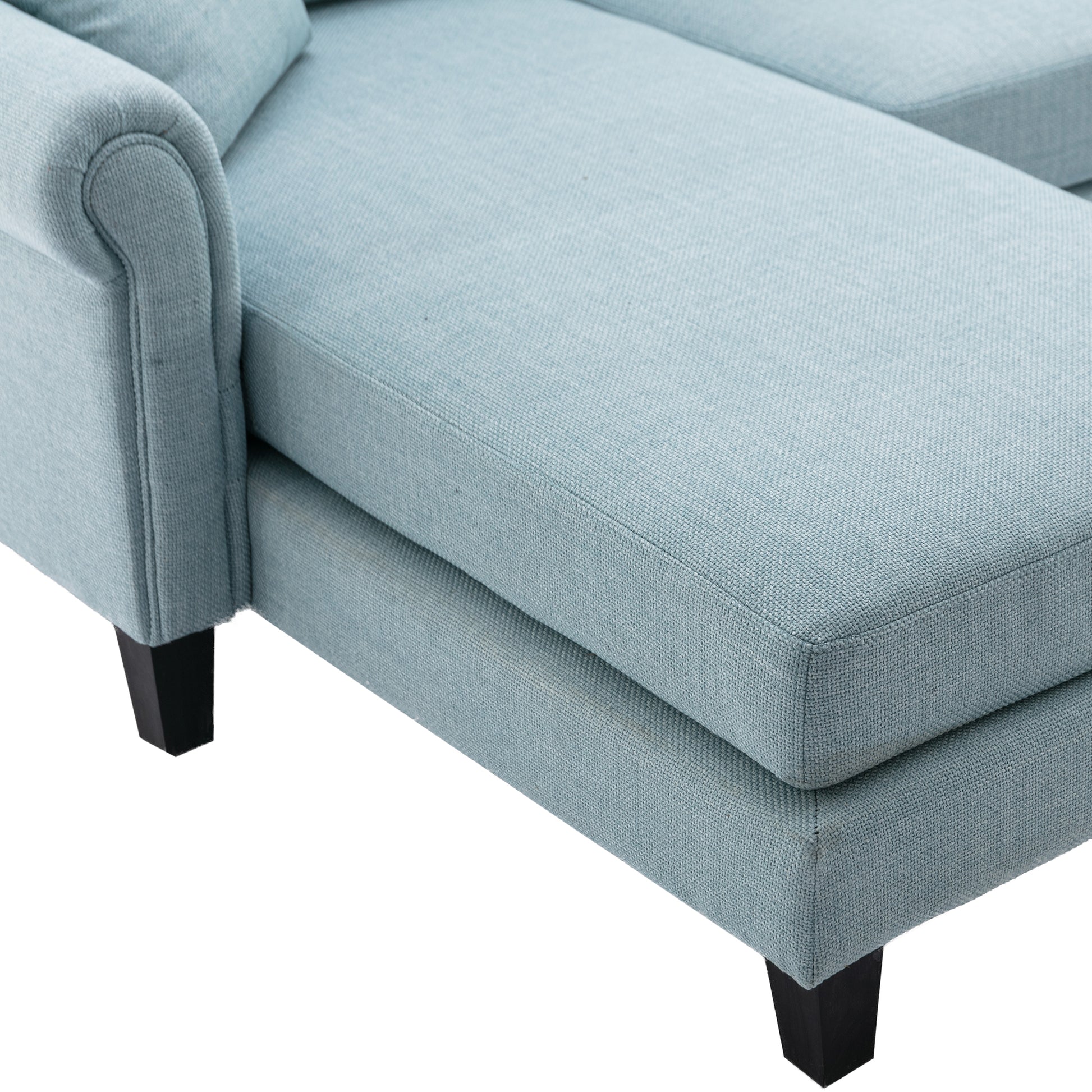 Coolmore Accent Sofa Living Room Sofa Sectional Sofa, U Shape Sectional Sofa With Ottoman, Reversible Sofa Couch For Living Room Light Blue Linen Light Blue Foam Linen 4 Seat