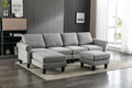 Coolmore Accent Sofa Living Room Sofa Sectional Sofa, U Shape Sectional Sofa With Ottoman, Reversible Sofa Couch For Living Room Light Gray Linen Light Gray Foam Linen 4 Seat