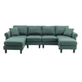Coolmore Accent Sofa Living Room Sofa Sectional Sofa, U Shape Sectional Sofa With Ottoman, Reversible Sofa Couch For Living Room Emerald Linen Emerald Foam Linen 4 Seat