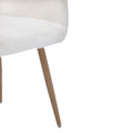 Hengming Dining Chairs With Faux Fur, Mid Century Side Chairs With Solid Painting Steel Leg For Dining Room White Faux Fur