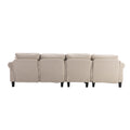 Coolmore Accent Sofa Living Room Sofa Sectional Sofa, U Shape Sectional Sofa With Ottoman, Reversible Sofa Couch For Living Room Beige Linen Beige Foam Linen 4 Seat