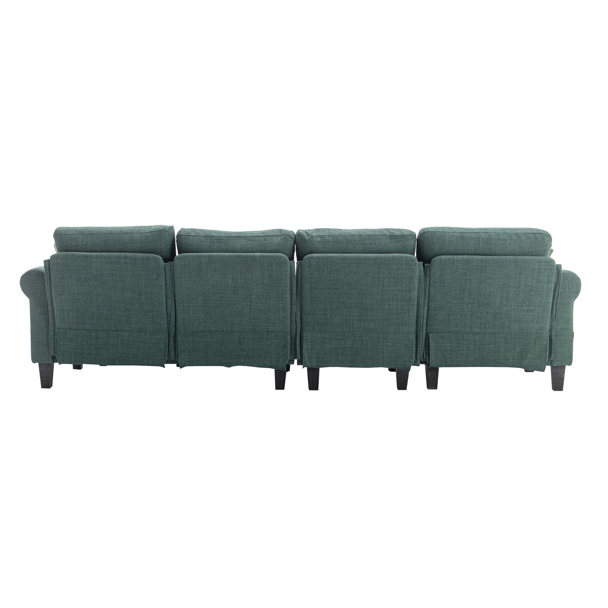 Coolmore Accent Sofa Living Room Sofa Sectional Sofa, U Shape Sectional Sofa With Ottoman, Reversible Sofa Couch For Living Room Emerald Linen Emerald Foam Linen 4 Seat