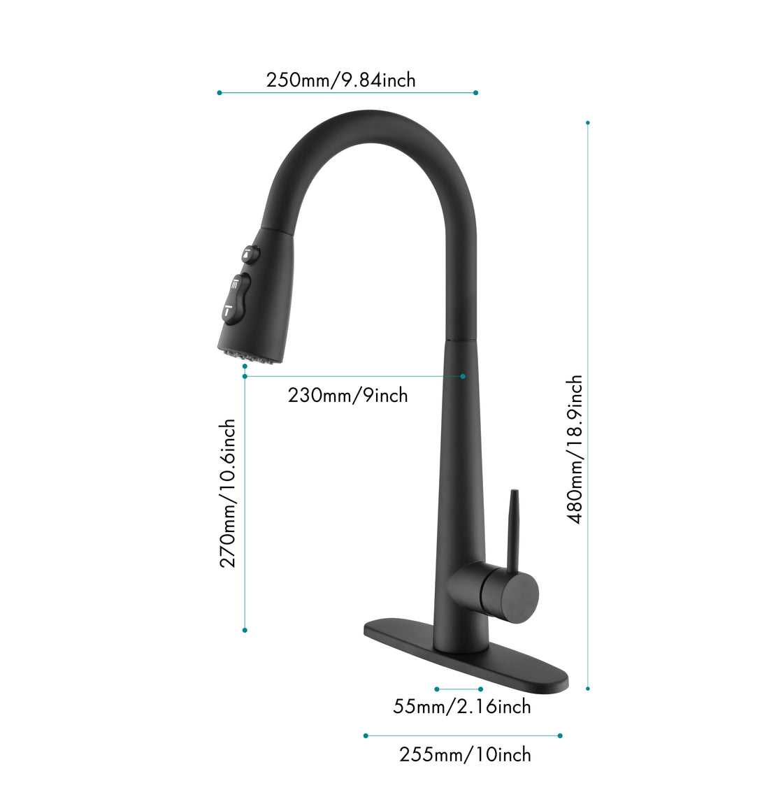Kitchen Faucet With Pull Down Sprayerhigh Arc