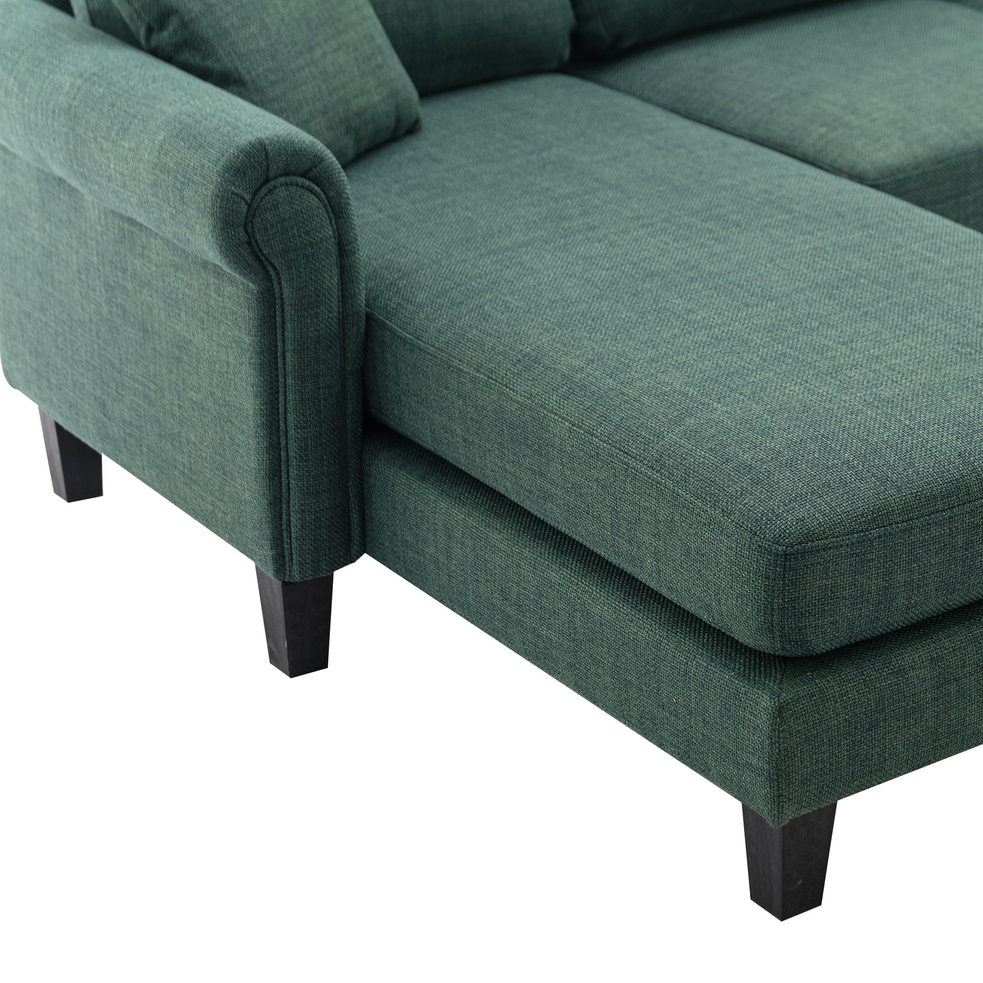 Coolmore Accent Sofa Living Room Sofa Sectional Sofa, U Shape Sectional Sofa With Ottoman, Reversible Sofa Couch For Living Room Emerald Linen Emerald Foam Linen 4 Seat