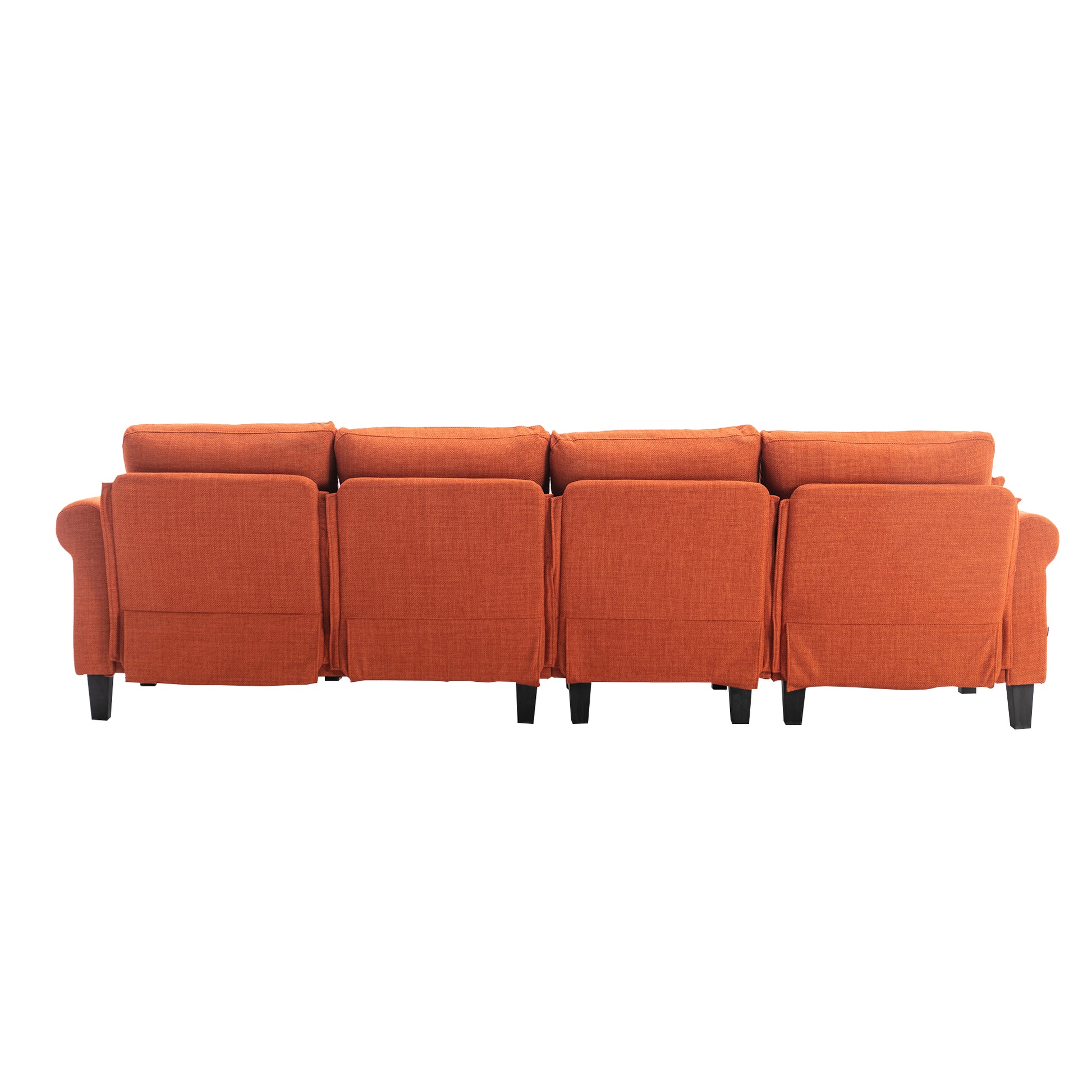 Coolmore Accent Sofa Living Room Sofa Sectional Sofa, U Shape Sectional Sofa With Ottoman, Reversible Sofa Couch For Living Room Orange Linen Orange Foam Linen 4 Seat