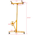 Drywall Panel Hoist Drywall Lift Rolling Panel Hoist Jack Lifter 16Ft Yellow Color Yellow Metal