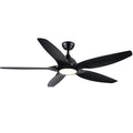 60 In Intergrated Led Ceiling Fan Lighting With Black Abs Blade Black Abs