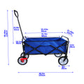 Folding Wagon Garden Shopping Beach Cart Blue Blue Metal