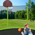 16Ft Trampoline With Basketball Hoop Pump And Ladder Inner Safety Enclosure With Soccer Goal Green Green Steel