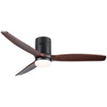 52 In.Intergrated Led Low Profile Ceiling Fan With Dimmable Light Walnut Wood Metal