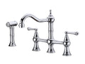 Bridge Dual Handles Kitchen Faucet With Pull Out